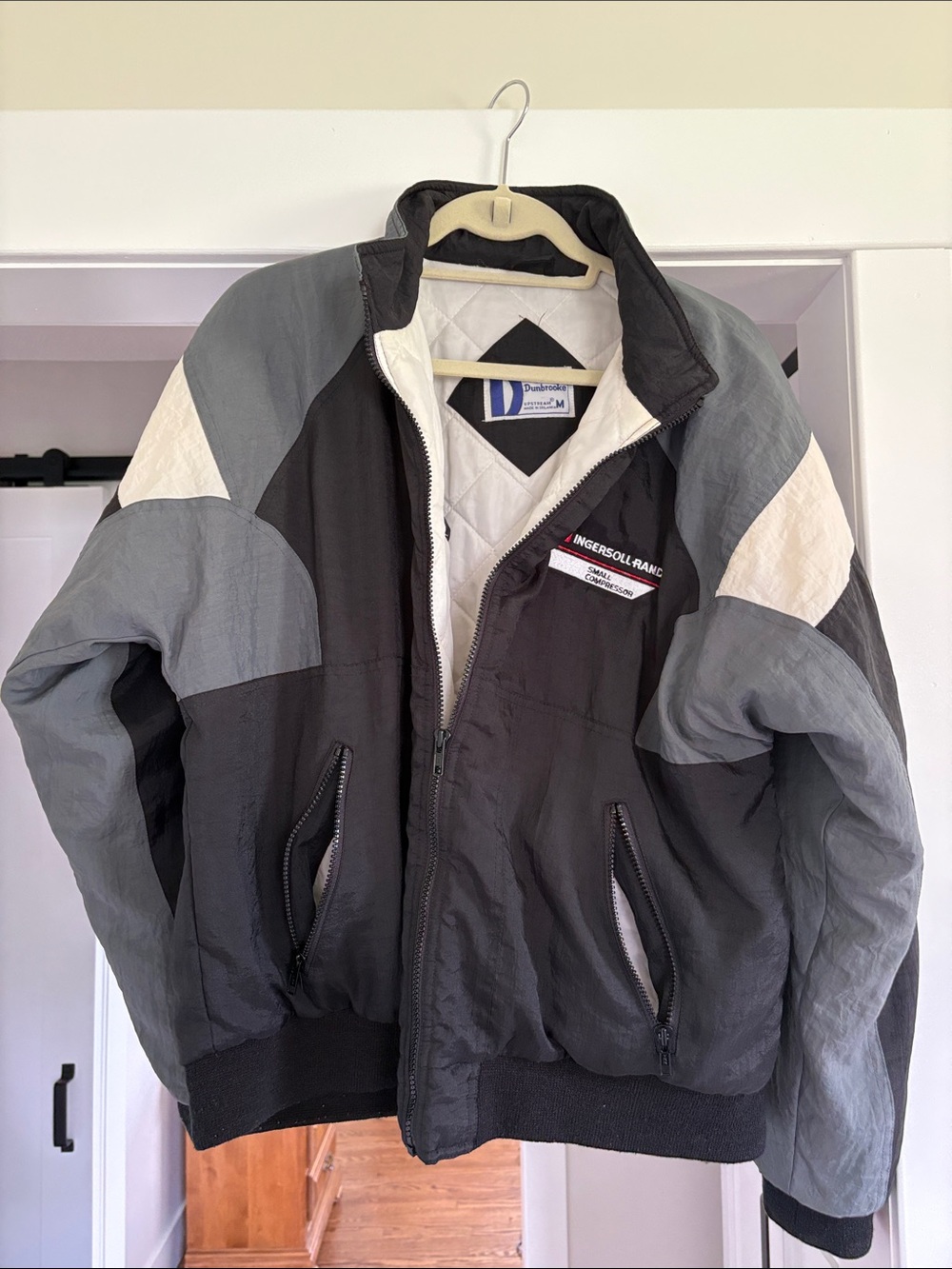 Ingersoll Men’s Black, Gray & White Colorblock Bomber Jacket